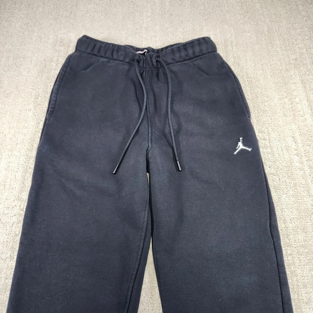 Nike Jordan Pants Men XS Essential Heavy Cotton Fleece Joggers Black Training